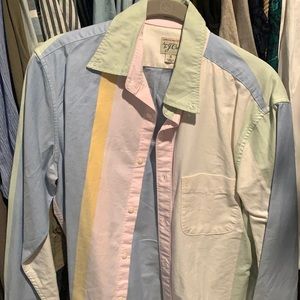 JCrew color block button down